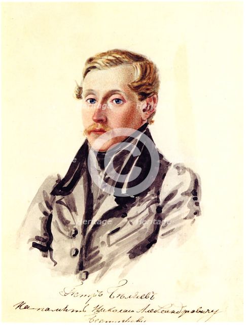 Portrait of Decembrist Pyotr Belyaev (1804-1864), 1832-1833. Artist: Bestuzhev, Nikolai Alexandrovich (1791-1855)