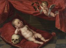 Portrait of deceased boy with vanitas motif, 17th century. Creator: Unknown