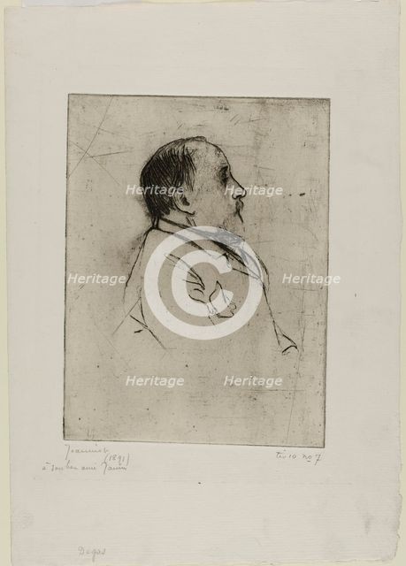 Portrait of Degas, 1891. Creator: Pierre Georges Jeanniot.