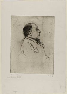 Portrait of Degas, 1891. Creator: Pierre Georges Jeanniot