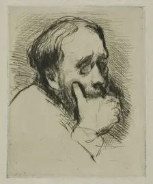Portrait of Degas, His Hand Over his Mouth, n.d. Creator: Marcellin Desboutin
