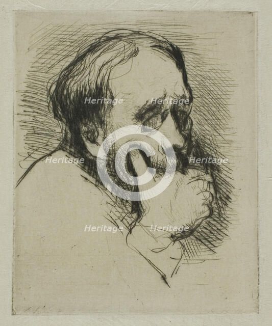 Portrait of Degas, His Hand Over his Mouth, n.d. Creator: Marcellin Desboutin.