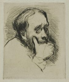 Portrait of Degas, His Hand Over his Mouth, n.d. Creator: Marcellin Desboutin