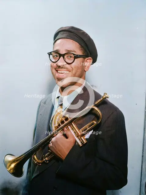 Portrait of Dizzy Gillespie, New York, N.Y., ca. May 1947. Creator: William Paul Gottlieb.