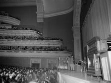 Portrait of Dizzy Gillespie and Charlie Parker, Carnegie Hall, New York, N.Y., ca. Oct. 1947. Creator: William Paul Gottlieb