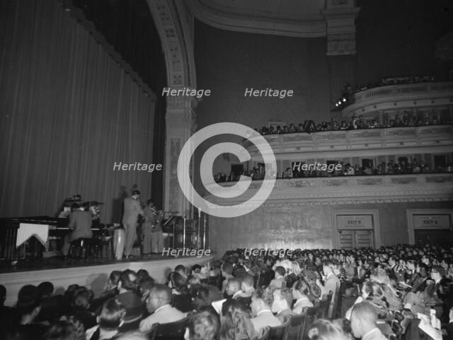 Portrait of Dizzy Gillespie and Charlie Parker, Carnegie Hall, New York, N.Y., ca. Oct. 1947. Creator: William Paul Gottlieb.