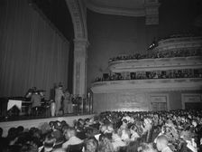 Portrait of Dizzy Gillespie and Charlie Parker, Carnegie Hall, New York, N.Y., ca. Oct. 1947. Creator: William Paul Gottlieb