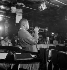 Portrait of Dizzy Gillespie, Downbeat, New York, N.Y., ca. Aug. 1947. Creator: William Paul Gottlieb