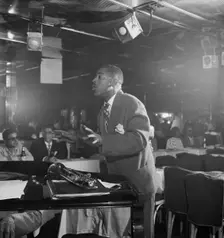 Portrait of Dizzy Gillespie, Downbeat, New York, N.Y., ca. Aug. 1947. Creator: William Paul Gottlieb