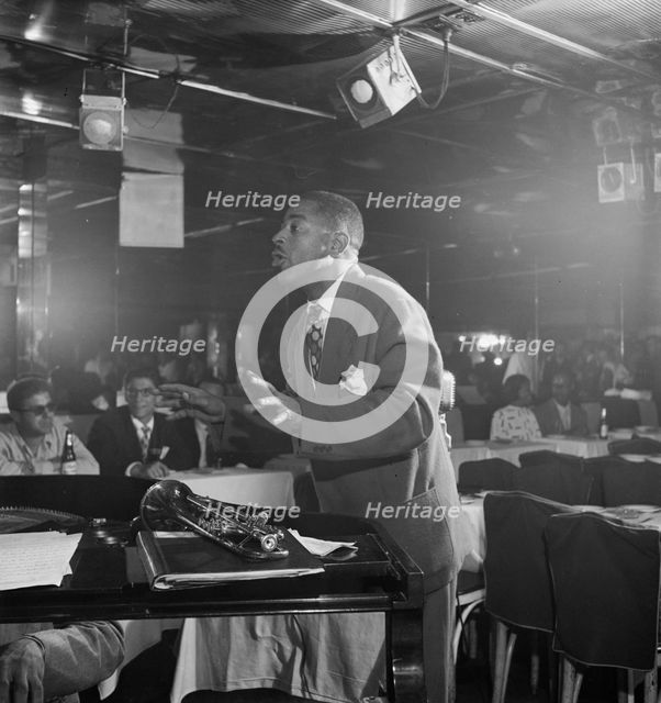 Portrait of Dizzy Gillespie, Downbeat, New York, N.Y., ca. Aug. 1947. Creator: William Paul Gottlieb.