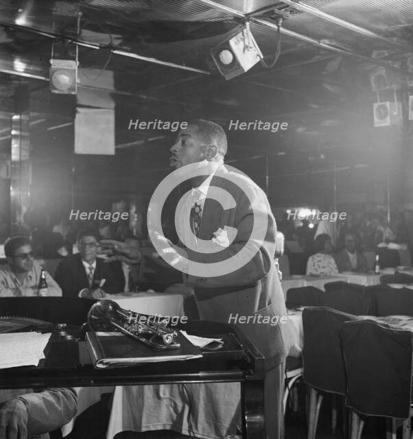 Portrait of Dizzy Gillespie, Downbeat, New York, N.Y., ca. Aug. 1947. Creator: William Paul Gottlieb.