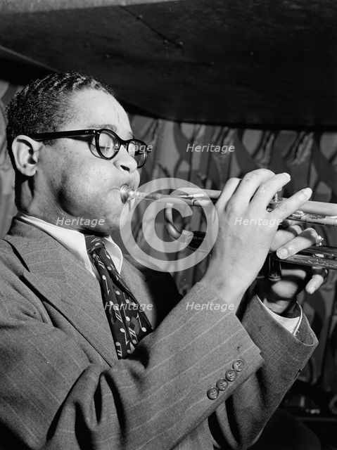 Portrait of Dizzy Gillespie, Famous Door, New York, N.Y., ca. June 1946. Creator: William Paul Gottlieb.