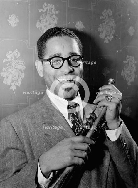Portrait of Dizzy Gillespie, Famous Door, New York, N.Y., ca. June 1946. Creator: William Paul Gottlieb.