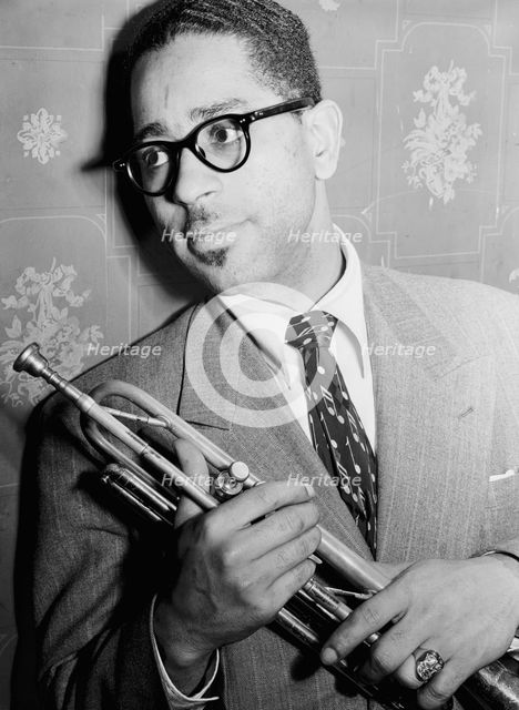 Portrait of Dizzy Gillespie, Famous Door, New York, N.Y., ca. June 1946. Creator: William Paul Gottlieb.