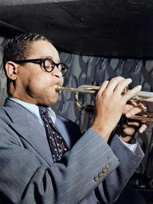 Portrait of Dizzy Gillespie, Famous Door, New York, N.Y., ca. June 1946. Creator: William Paul Gottlieb