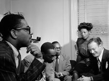 Portrait of Dizzy Gillespie, Tadd Dameron, Hank Jones...Mary Lou Williams apartment, N.Y., 1947. Creator: William Paul Gottlieb