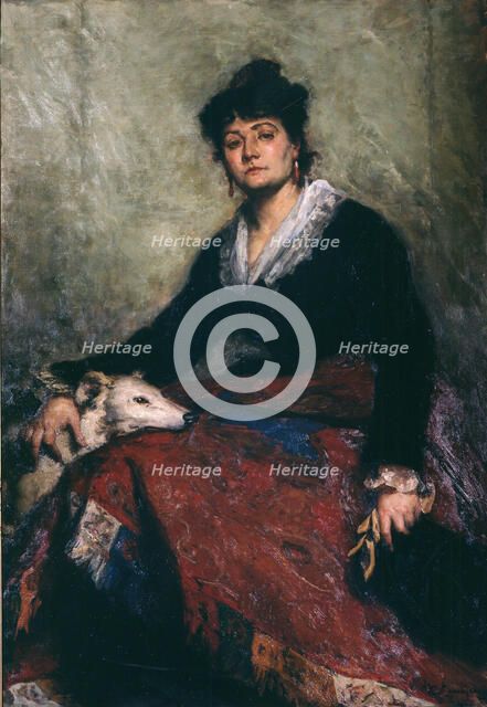 Portrait of Diana Vernon, 1876. Creator: Agneessens, Edouard (1842-1885).