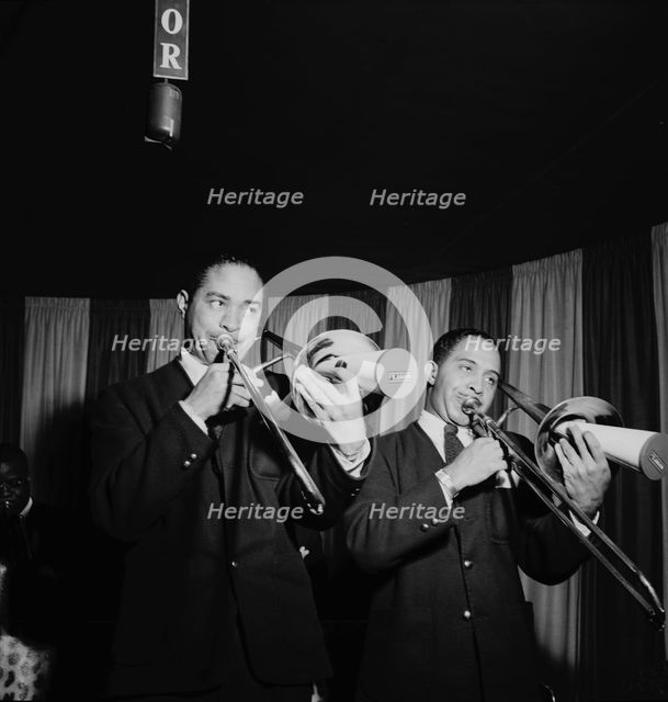 Portrait of Dicky Wells and Henry Wells, Eddie Condon's, New York, N.Y., ca. Jan. 1947. Creator: William Paul Gottlieb.