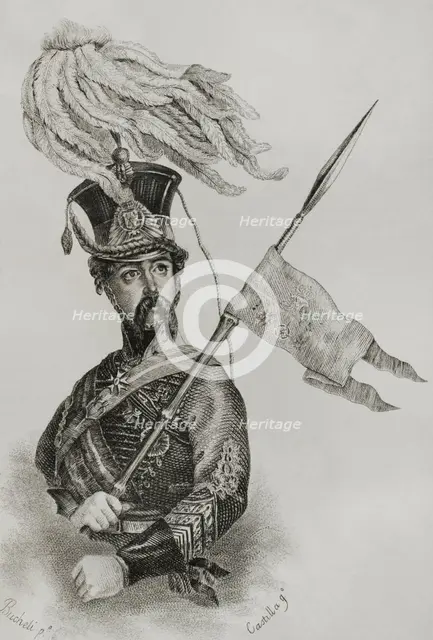Portrait of Diego de León (1807-1841), Count of Belascoáin, 1845.  Creator: Jose Gomez.