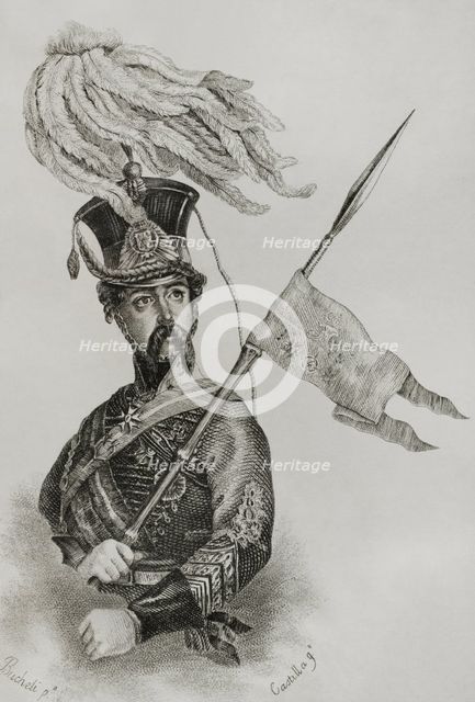 Portrait of Diego de León (1807-1841), Count of Belascoáin, 1845.  Creator: Jose Gomez.