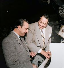 Portrait of Django Reinhardt and Duke Ellington, Aquarium, New York, N.Y., ca. Nov. 1946. Creator: William Paul Gottlieb