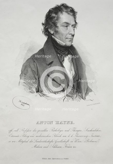 Portrait of Dr. Anton Hayne, 1840. Creator: Joseph Kriehuber (German, 1800-1876).
