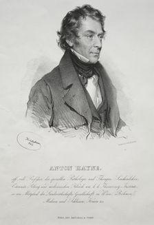 Portrait of Dr. Anton Hayne, 1840. Creator: Joseph Kriehuber (German, 1800-1876)