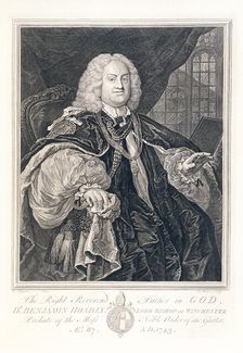 Portrait of Dr Benjamin Hoadly, Lord Bishop of Winchester, 1743. Creator: Bernard Baron