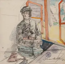 Portrait of Dr. Edward Wertheim, Lieutenant Physician of the Polish Legions, March-June 1916]. Creator: Leopold Gottlieb
