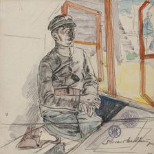 Portrait of Dr. Edward Wertheim, Lieutenant Physician of the Polish Legions, March-June 1916]. Creator: Leopold Gottlieb