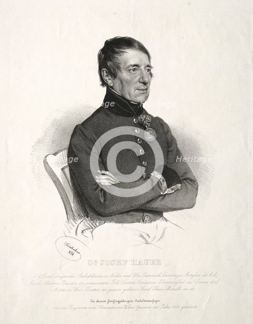 Portrait of Dr. Jospeh Hauer. Creator: Joseph Kriehuber (German, 1800-1876).