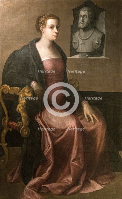 Portrait of Duchess Margaret of Parma (1522-1586), 1545. Creator: Piombo, Sebastiano, del (1485-1547).
