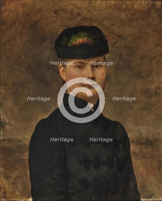 Portrait of Duchess Marie Amelie of Württemberg (1865-1883), c. 1880. Creator: Knüpfer, C. (active ca 1900).