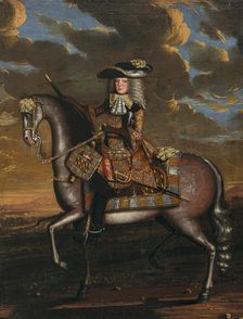 Portrait of Duke Christian of Saxe-Eisenberg (1653-1707) on horseback, Between 1680 and 1690. Creator: Anon