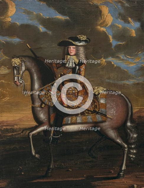 Portrait of  Duke Christian of Saxe-Eisenberg (1653-1707) on horseback, Between 1680 and 1690. Creator: Anon.