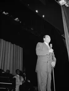 Portrait of Duke Ellington and Junior Raglin, Howard Theater(?), Washington, D.C., 1938. Creator: William Paul Gottlieb