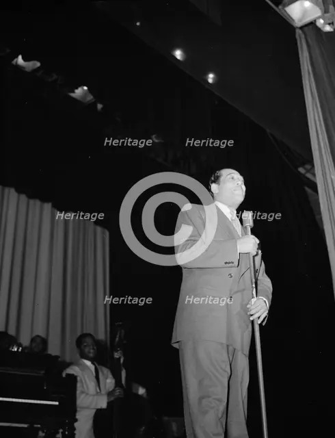 Portrait of Duke Ellington and Junior Raglin, Howard Theater(?), Washington, D.C., 1938. Creator: William Paul Gottlieb.