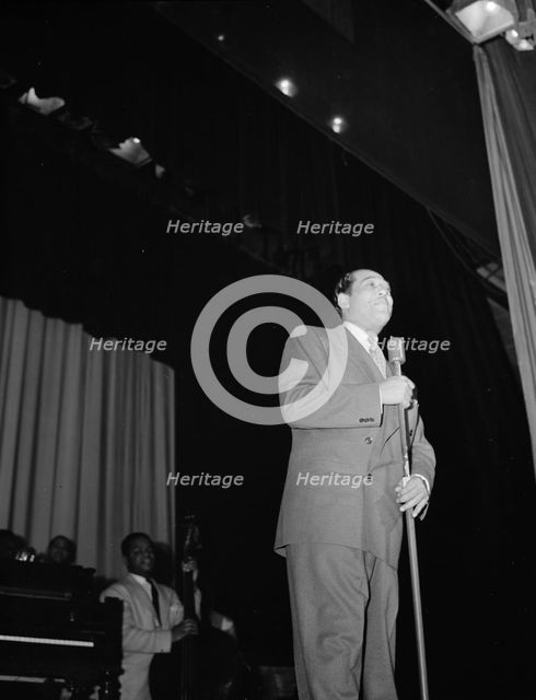 Portrait of Duke Ellington and Junior Raglin, Howard Theater(?), Washington, D.C., 1938. Creator: William Paul Gottlieb.