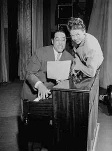 Portrait of Duke Ellington, Howard Theater(?), Washington, D.C., ca. June 1946. Creator: William Paul Gottlieb