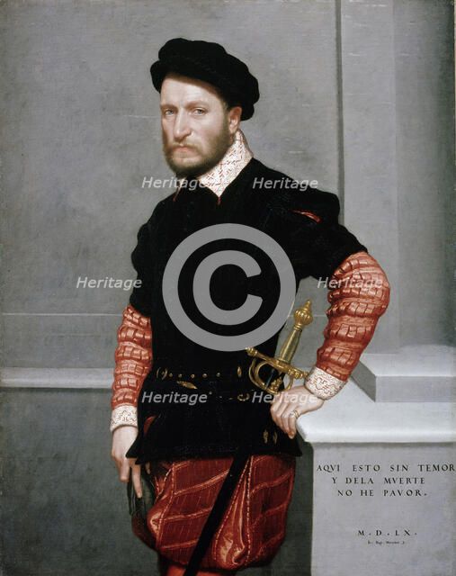 Portrait of Duke Gabriel de la Cueva y Girón, 1560. Creator: Moroni, Giovan Battista (1520/25-1578).