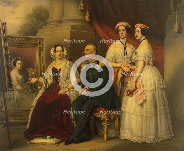 Portrait of Duke of Saxe-Altenburg Joseph's Family, 1848. Creator: Joseph Karl Stieler.