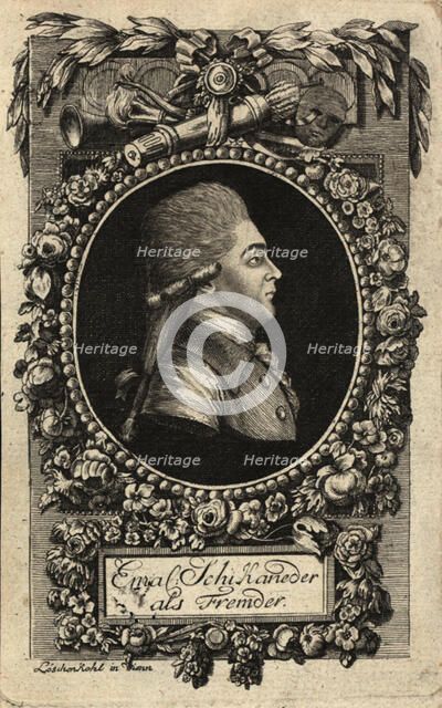 Portrait of Emanuel Schikaneder (1751-1812), 1788. Creator: Loeschenkohl, Johann Hieronymus (1753-1807).