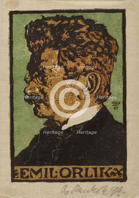 Portrait of Emil Orlik (1870-1932), 1897. Creator: Pankok, Bernhard (1872-1943).