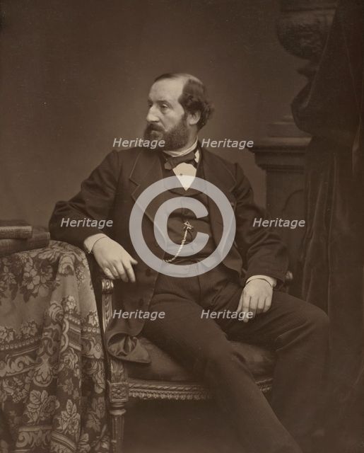 Portrait of Émile Augier (1820-1889), c. 1870. Creator: Adam-Salomon, Antoine Samuel (1818-1881).