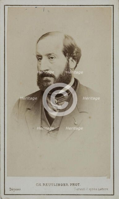 Portrait of Émile Augier (1820-1889). Creator: Photo studio Reutlinger, Paris  .