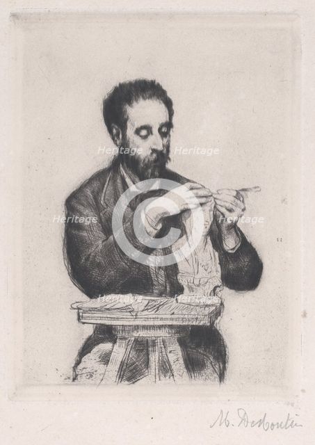 Portrait of Emile Soldi, 1876. Creator: Marcellin-Gilbert Desboutin.