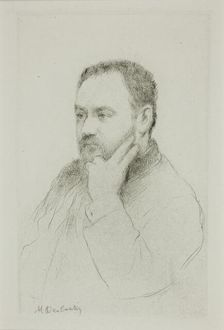 Portrait of Emile Zola, 1875. Creator: Marcellin Desboutin