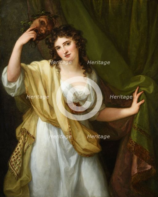 Portrait of Emma, Lady Hamilton, as Muse of Comedy, 1791. Creator: Angelika Kauffmann.