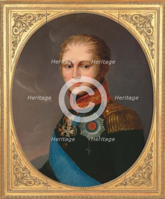 Portrait of Emperor Alexander I (1777-1825), c. 1810. Creator: Anonymous.