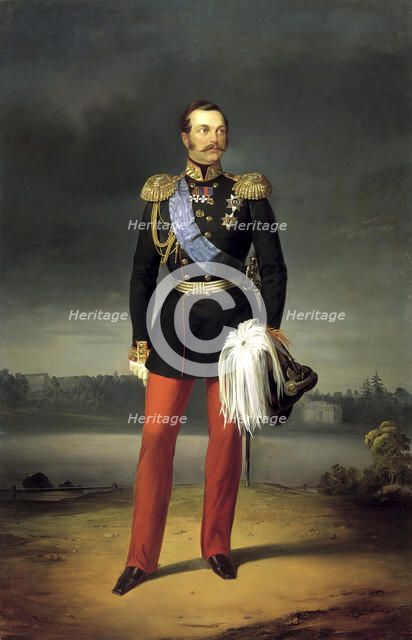 Portrait of Emperor Alexander II', (1818-1881), 1856. Creator: Bottman, Yegor (Gregor) (18..-1891).
